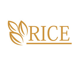 rice Grain golden logo icon vector.