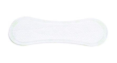 Sanitary pad daily panty liner on white background isolation