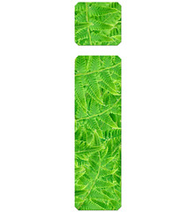 letter i with texture of fern leaves, font Helvetica Word