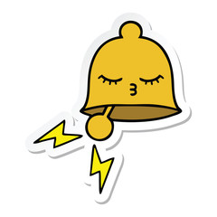 Fototapeta premium sticker of a cute cartoon ringing bell