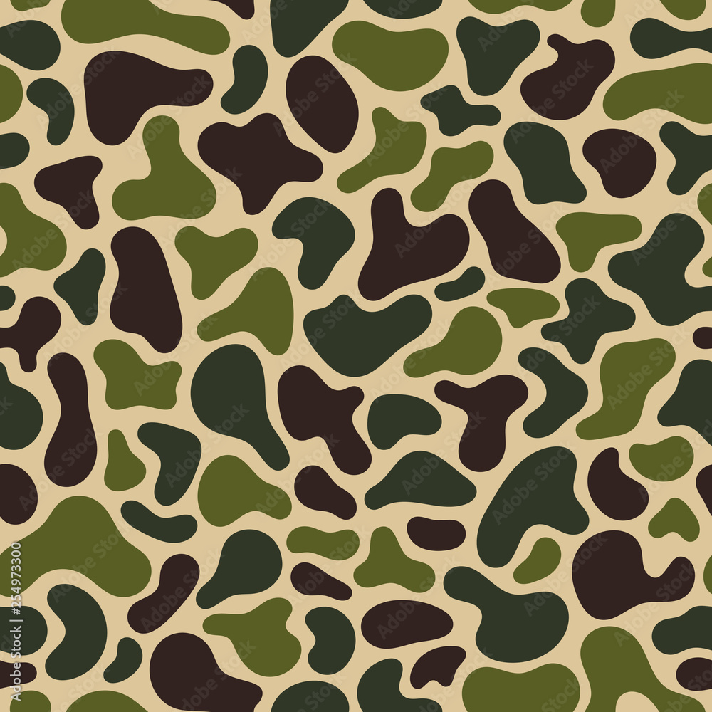 Wall mural camouflage fluid simple pattern. geometric seamless pattern. abstract vector illustration with geome