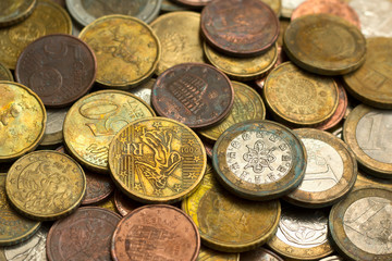 Money euro coins background