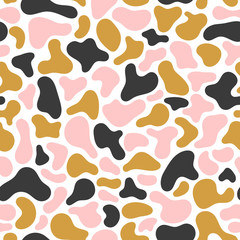 Fluid, liquid flow shapes pattern. Geometric Seamless pattern. Abstract vector illustration with geometric elements, shapes.