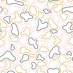 Fluid, liquid flow shapes pattern. Geometric Seamless pattern. Abstract vector illustration with geometric elements, shapes.