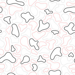 Fluid, liquid flow shapes pattern. Geometric Seamless pattern. Abstract vector illustration with geometric elements, shapes.