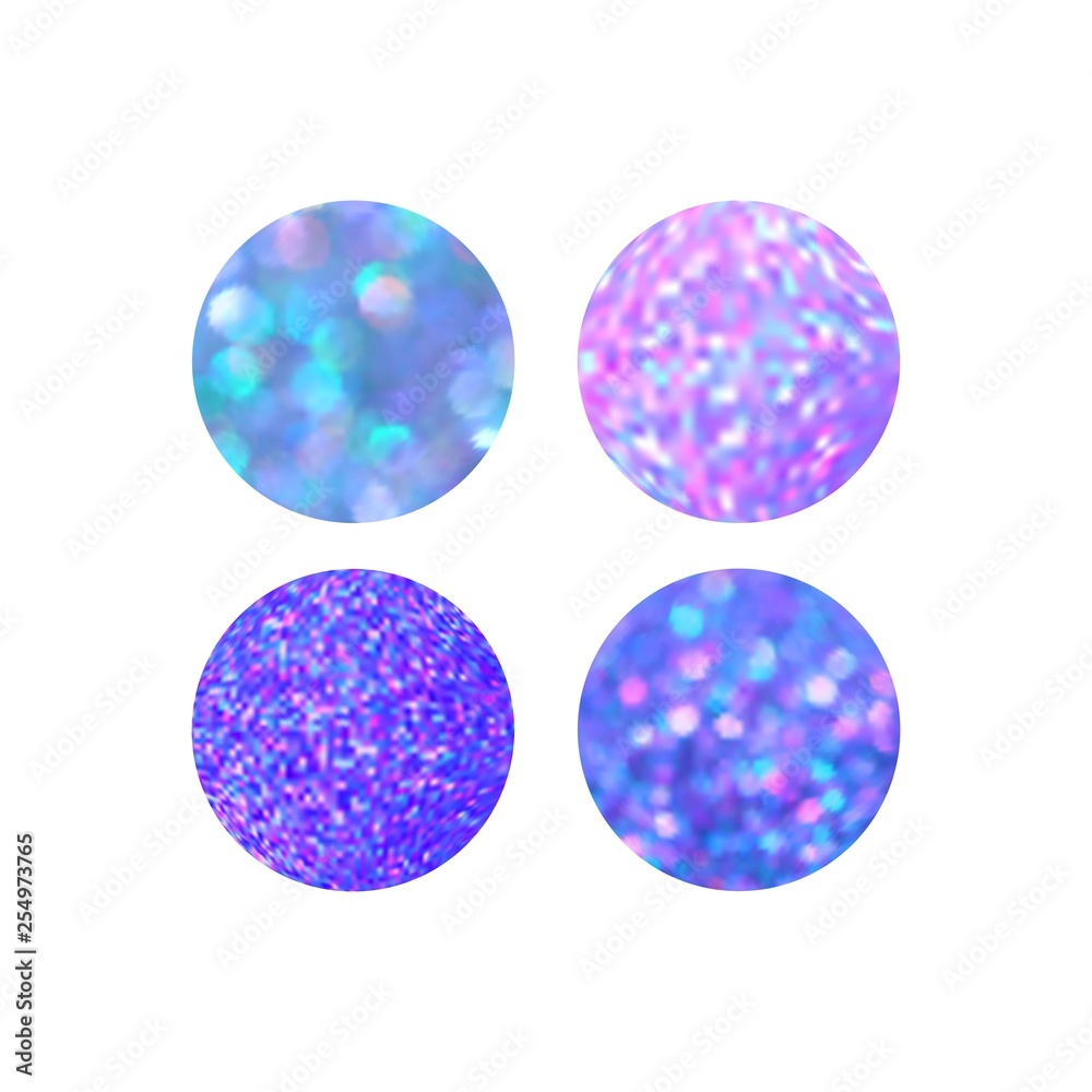 Aufkleber shiny circles backgrounds with bokeh. abstract vector holographic textures