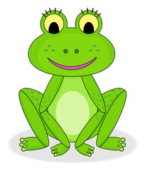 Happy smiling frog vector on white backround