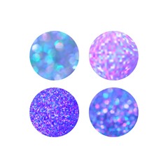 Shiny Circles Backgrounds with Bokeh. Abstract Vector Holographic Textures