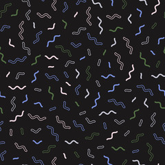 Memphis line seamless pattern. Pattern for fashion and wallpaper. Memphis style fabric, fashion, prints. Vector illustration.