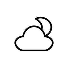 Cloud and half moon icon. Weather sign