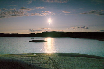 Zachód słońca nad fjorderm