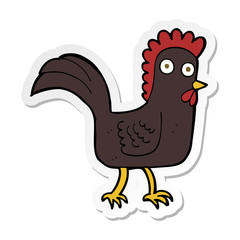 sticker of a cartoon chicken