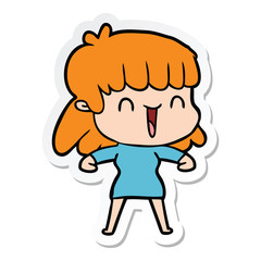 sticker of a cartoon woman