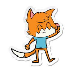 sticker of a cartoon friendly fox