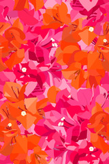 Bougainvillea summer seamless pattern