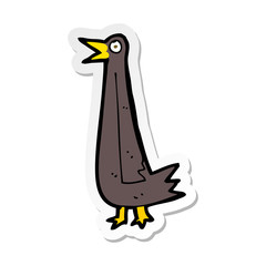 sticker of a funny cartoon bird