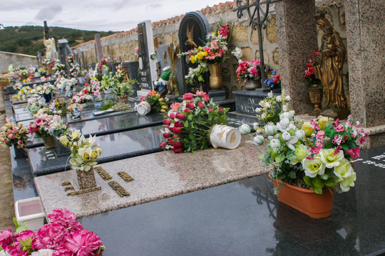 Cemetery in village of Burgos. Spain