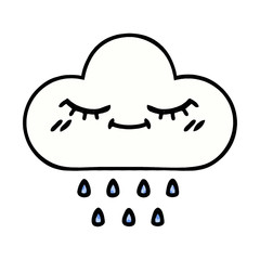 comic book style cartoon rain cloud