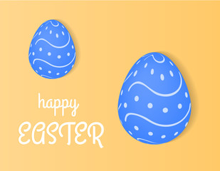 Happy Easter vector illustration, eggs lie on a light yellow background