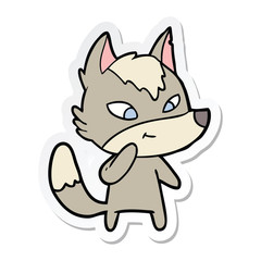 Fototapeta premium sticker of a friendly cartoon wolf