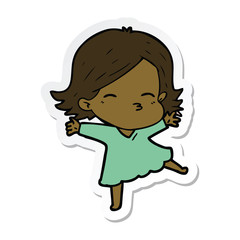 sticker of a cartoon woman