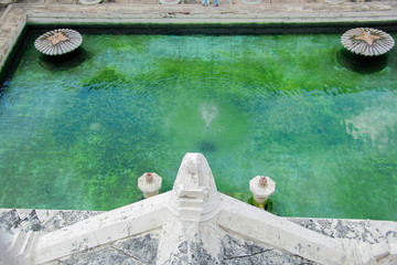 Yogyakarta, Indonesia - February 24, 2019 sultan's bathing pool at tamansari water castle, yogyakarta