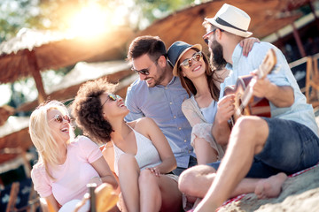 Friends on the beach