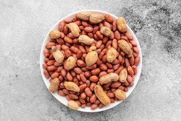 Peanut close up. Breakfast, healthy food. It can be used as a background