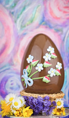 Traditional Easter egg  with copy space