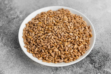 Sunflower seed close up. Breakfast, healthy food. It can be used as a background