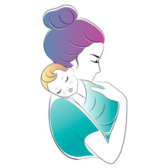 Mom and baby. Mothers Day Vector illustration