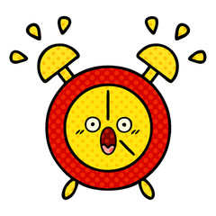 comic book style cartoon alarm clock