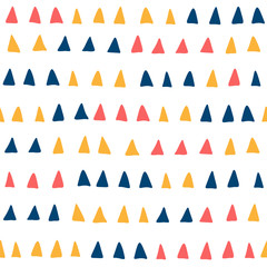 Seamles pattern with colored triangles on transparent backdrop