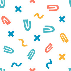 Modern seamless pattern, abstract hand drawn shapes