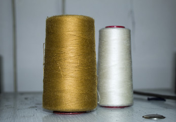 spools of thread closeup