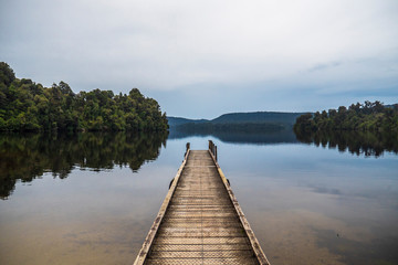 Fototapeta premium Wooden Dock on West Coast of South Island, New Zealand 1