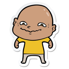 sticker of a cartoon creepy guy