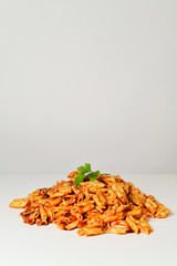 mixed pasta with tomato sauce