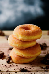stack of sugar glazed donuts.