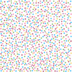 Colorful pastel polka dots pattern on white background