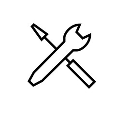 Wrench and  screwdriver icon. Repair sign
