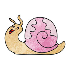 quirky hand drawn cartoon snail