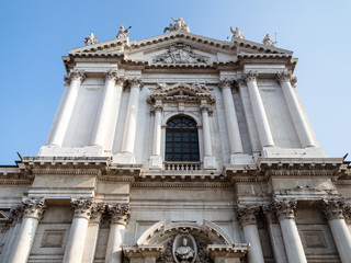 Fototapeta na wymiar facade of Duomo Nuovo ( New Cathedral) in Brescia