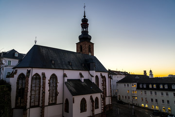 Germany, Old church building of schlosskirche in old saarbruecken city