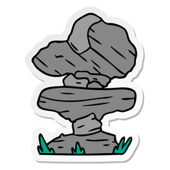 sticker cartoon doodle of grey stone boulders