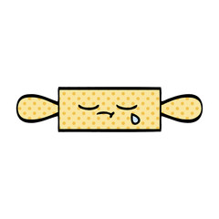 comic book style cartoon rolling pin