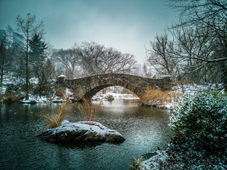 Fototapeta na wymiar Gapstow Bridge In Central Park, New York City