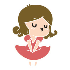 cartoon of cute kawaii girl