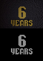 Golden number six years. 3D render