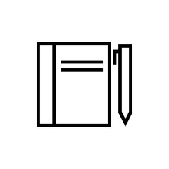 Notebook and pen icon. Typing sign